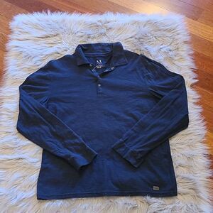 Armani‎ exchange mens navy long sleeve polo size large